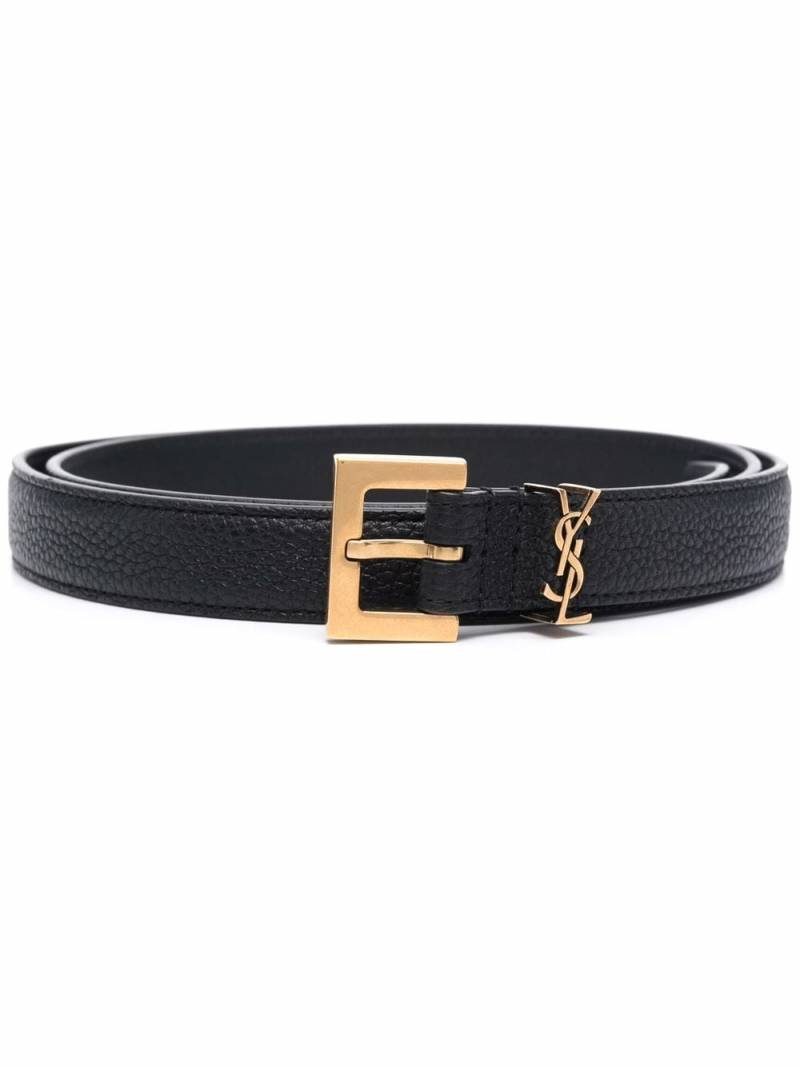 Saint Laurent monogram square-buckle belt - Black von Saint Laurent