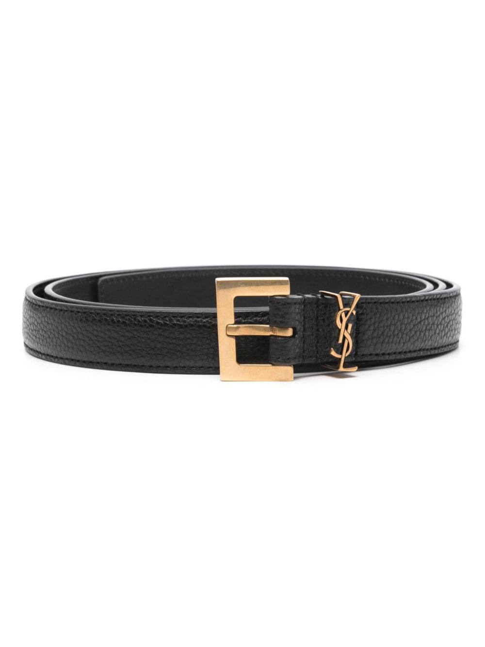 Saint Laurent Cassandre thin belt - Black von Saint Laurent