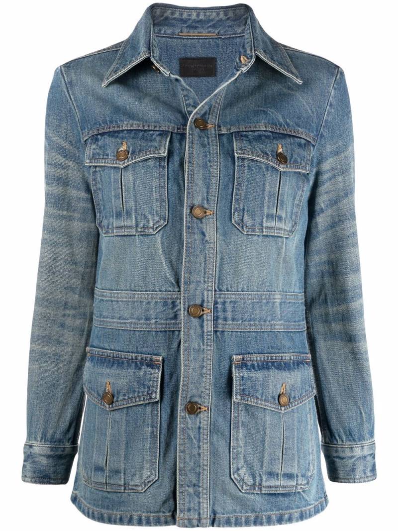 Saint Laurent multi-pocket denim jacket - Blue von Saint Laurent