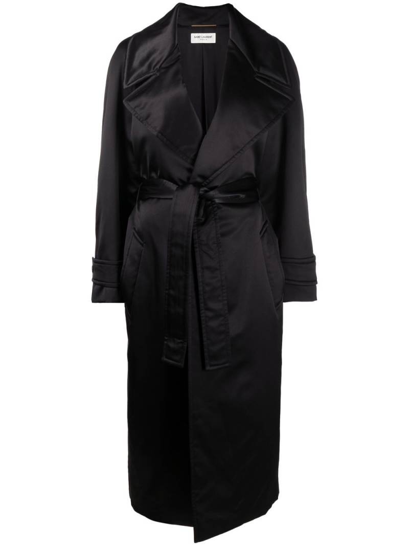 Saint Laurent notched-lapel single-breasted coat - Black von Saint Laurent