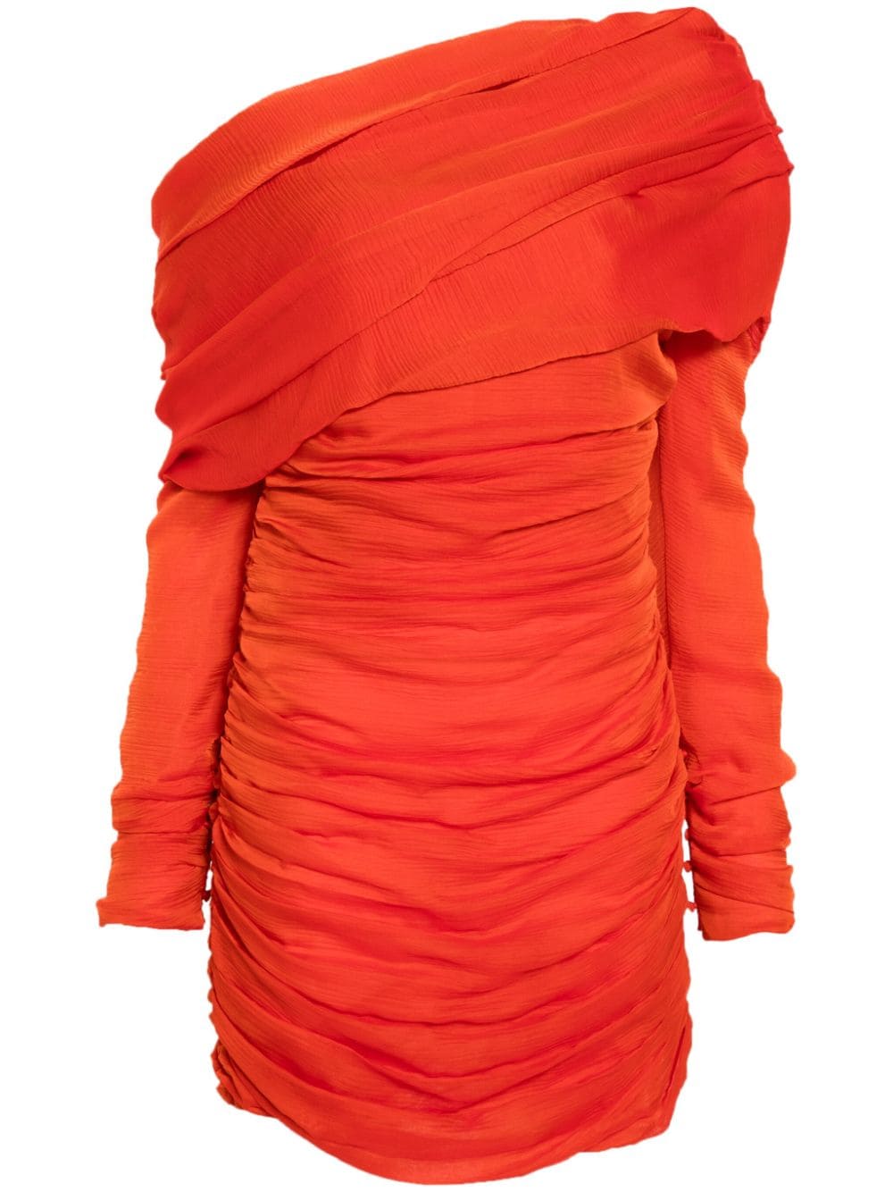 Saint Laurent off-shoulder ruched minidress - Orange von Saint Laurent