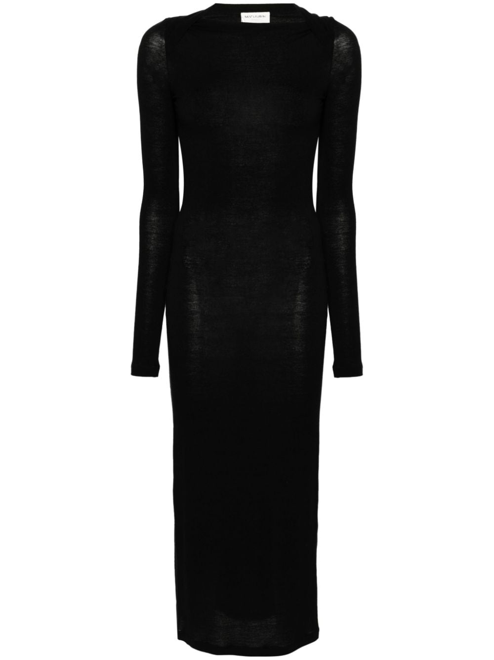 Saint Laurent open-back fine-knit maxi dress - Black von Saint Laurent