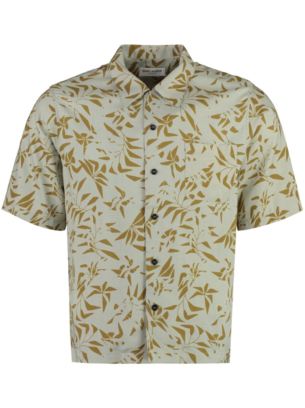 Saint Laurent palm tree-print camp-collar shirt - Neutrals von Saint Laurent