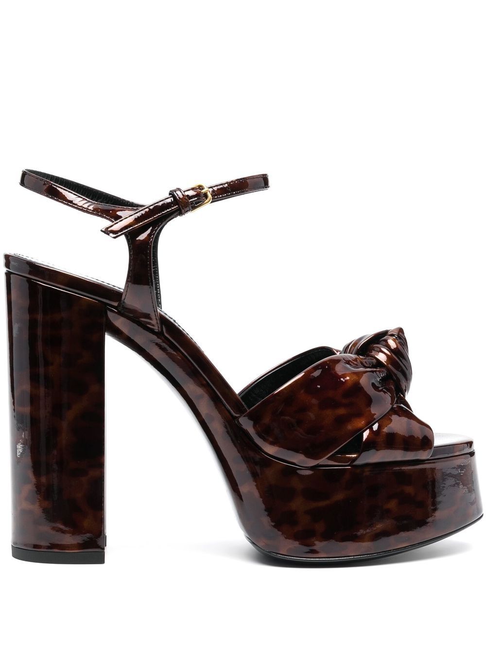 Saint Laurent patent platform sandals - Brown von Saint Laurent