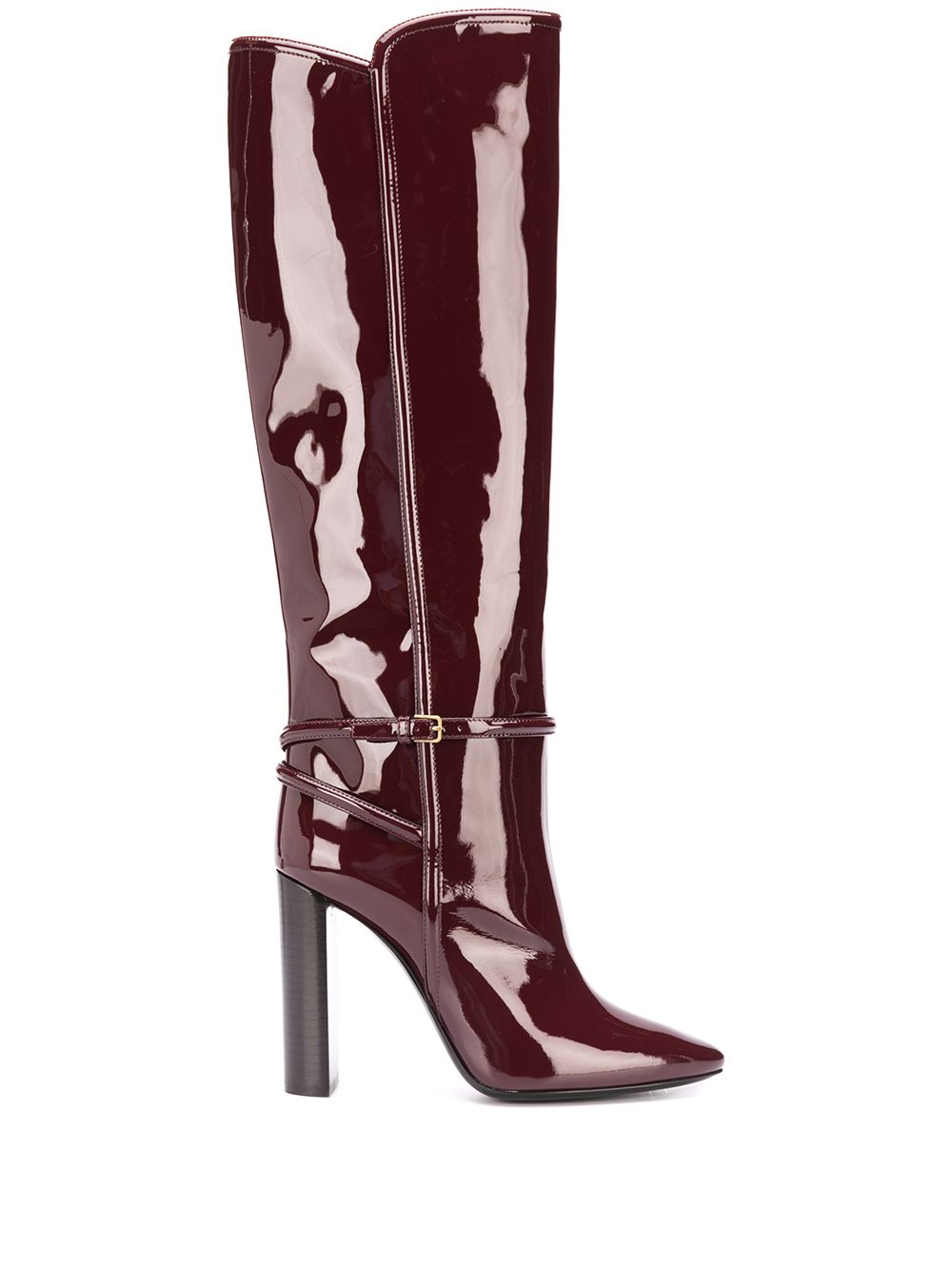 Saint Laurent patent pointed toe boot - Red von Saint Laurent