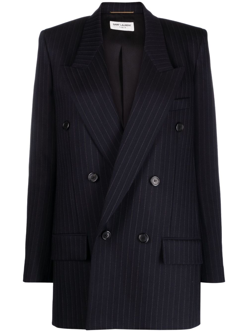 Saint Laurent pinstripe double-breasted blazer - Blue von Saint Laurent