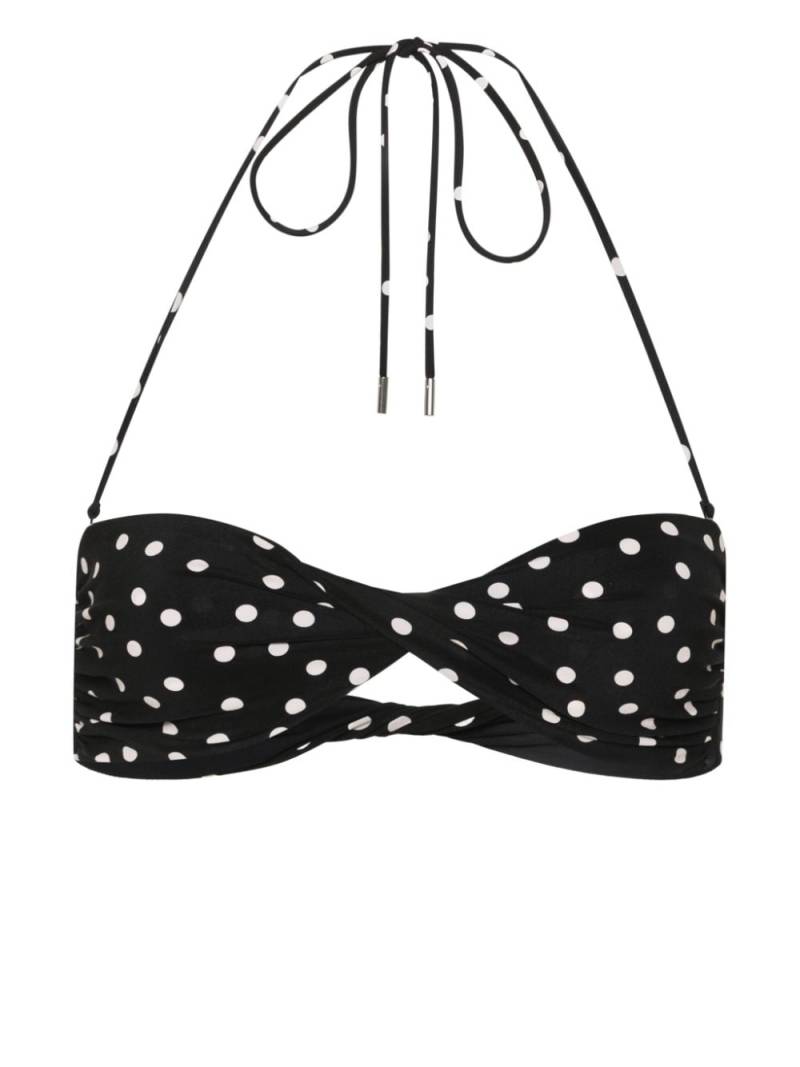 Saint Laurent polka-dot bikini top - Black von Saint Laurent