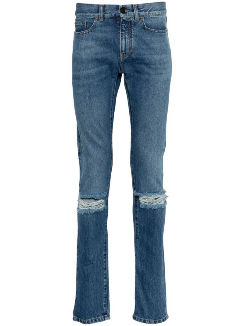 Saint Laurent ripped-detail slim-fit jeans - Blue von Saint Laurent