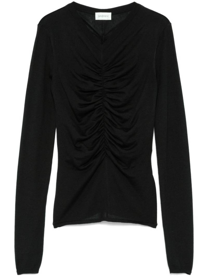 Saint Laurent ruched sweater - Black von Saint Laurent