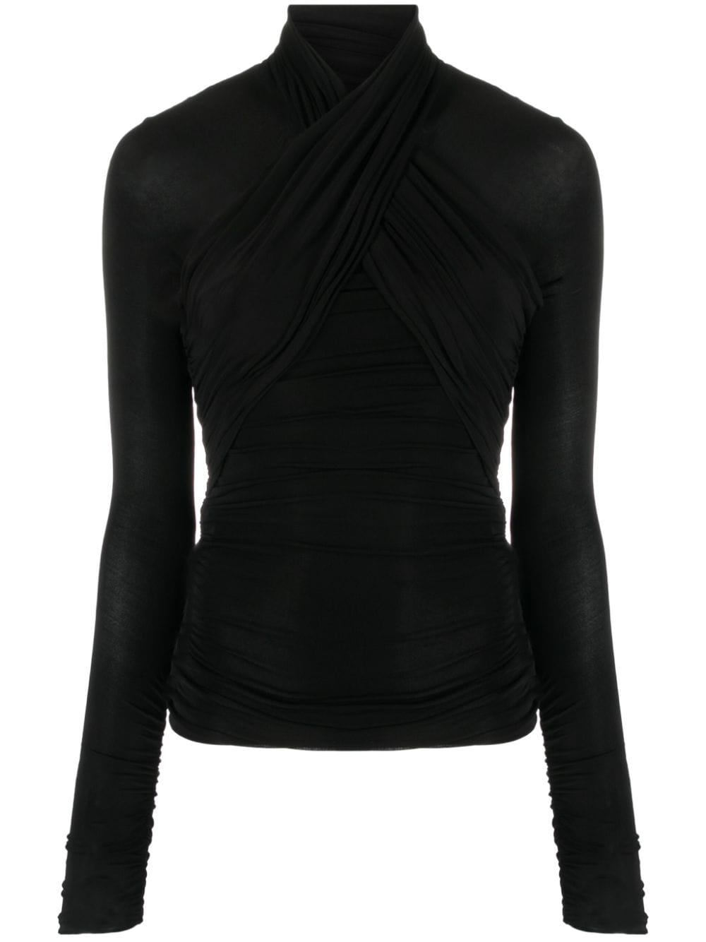 Saint Laurent semi-sheer roll-neck T-shirt - Black von Saint Laurent