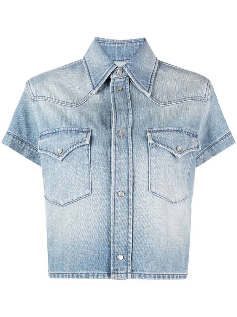 Saint Laurent short-sleeve denim shirt - Blue von Saint Laurent