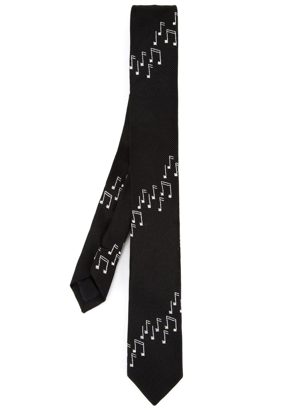 Saint Laurent signature musical note skinny tie - Black von Saint Laurent