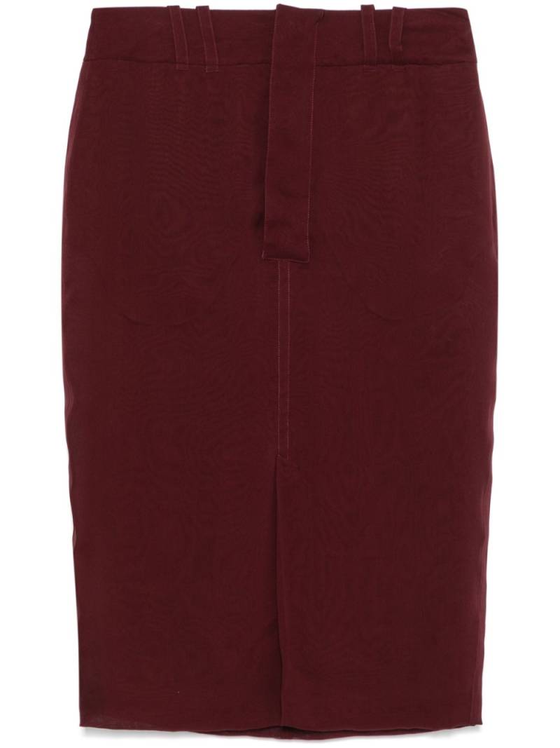 Saint Laurent silk crepe pencil skirt - Red von Saint Laurent