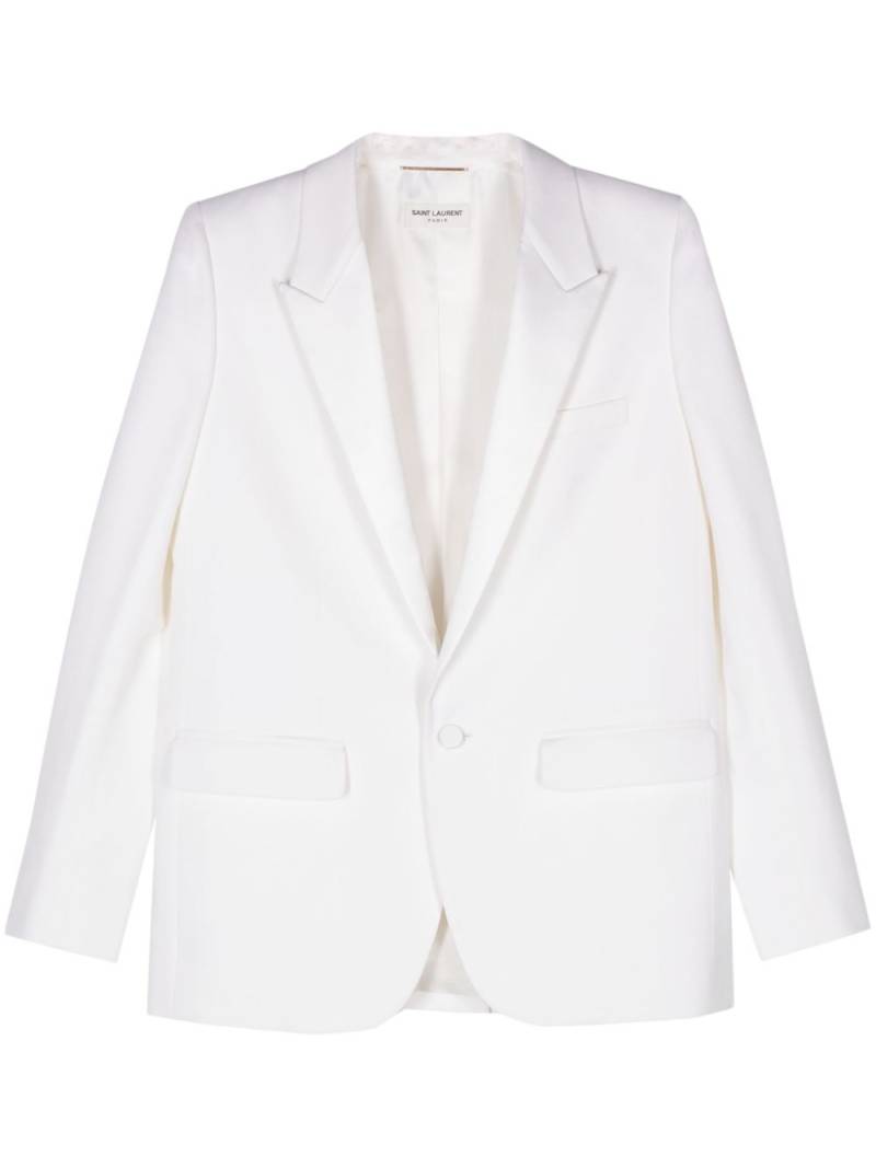 Saint Laurent single-breasted tuxedo jacket - White von Saint Laurent