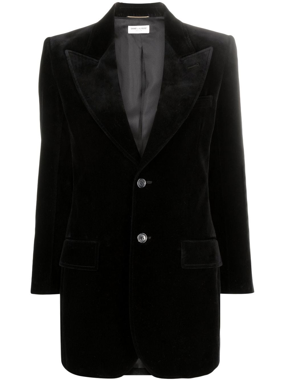 Saint Laurent single-breasted velvet blazer - Black von Saint Laurent