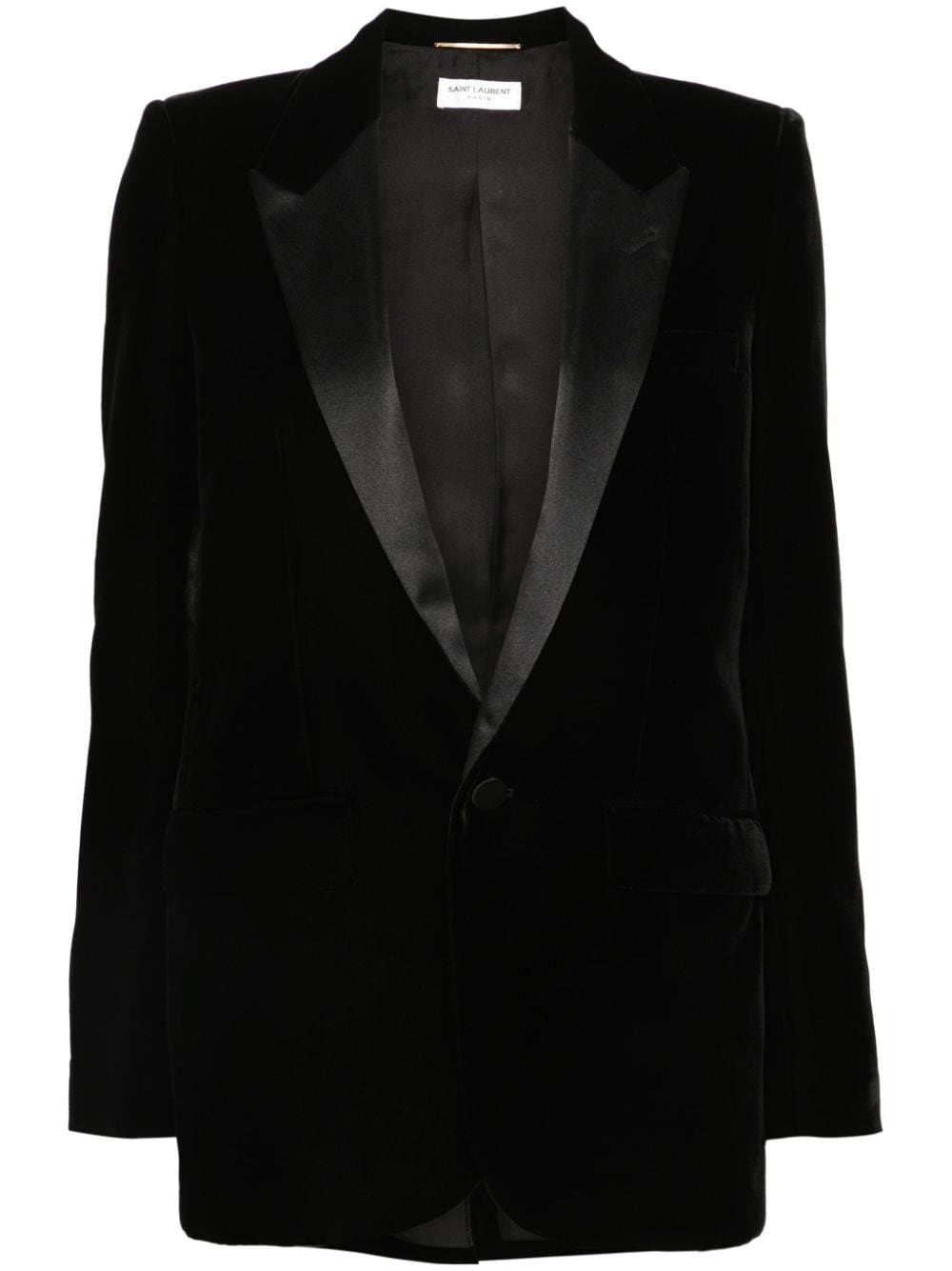 Saint Laurent single-breasted velvet tuxedo jacket - Black von Saint Laurent