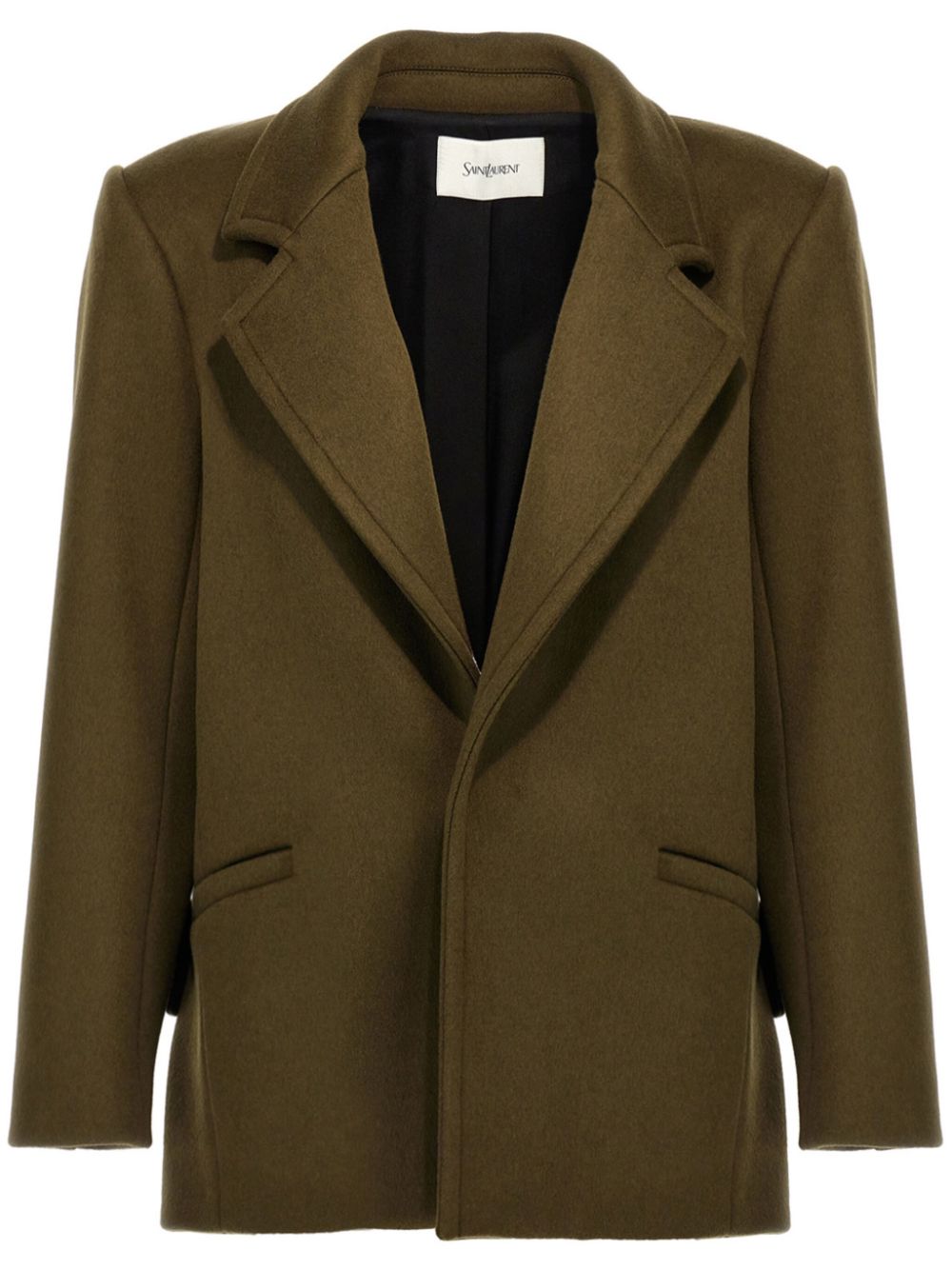 Saint Laurent single-breasted wool coat - Green von Saint Laurent