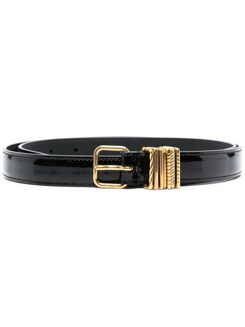 Saint Laurent slim patent leather belt - Black von Saint Laurent