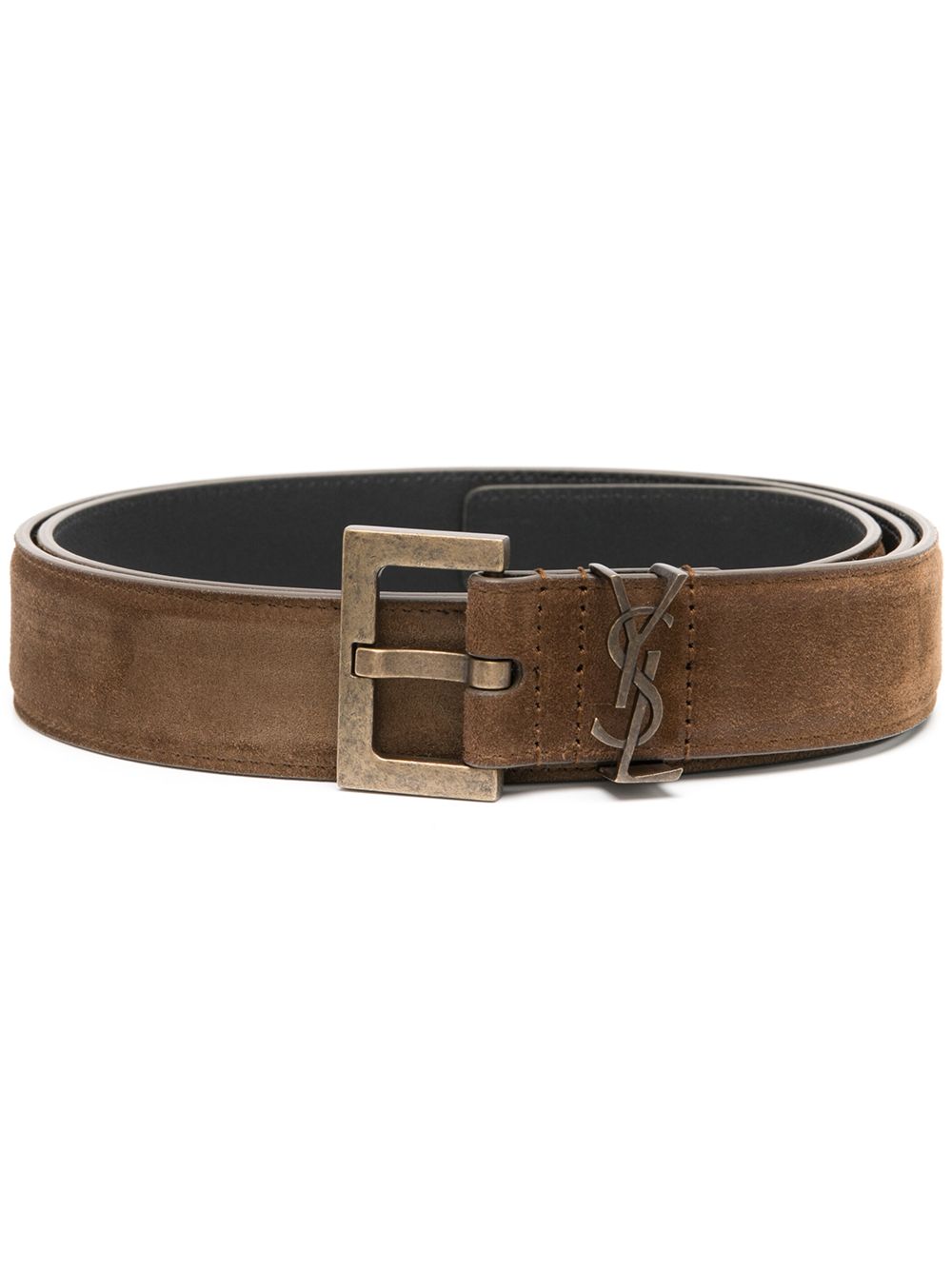 Saint Laurent square-buckle leather belt - Brown von Saint Laurent