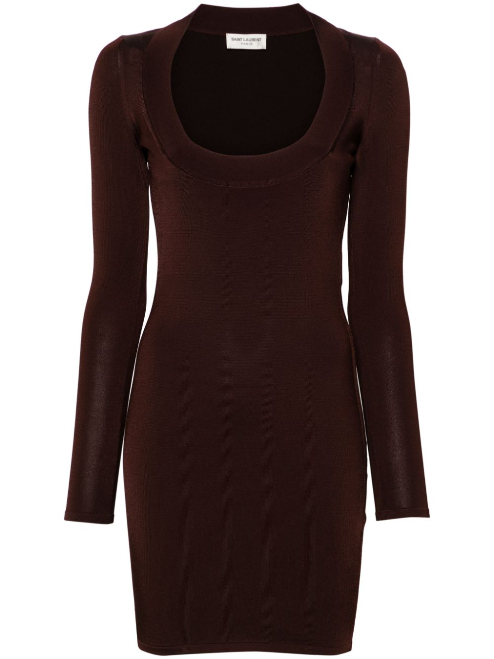 Saint Laurent Décolleté mini dress - Brown von Saint Laurent