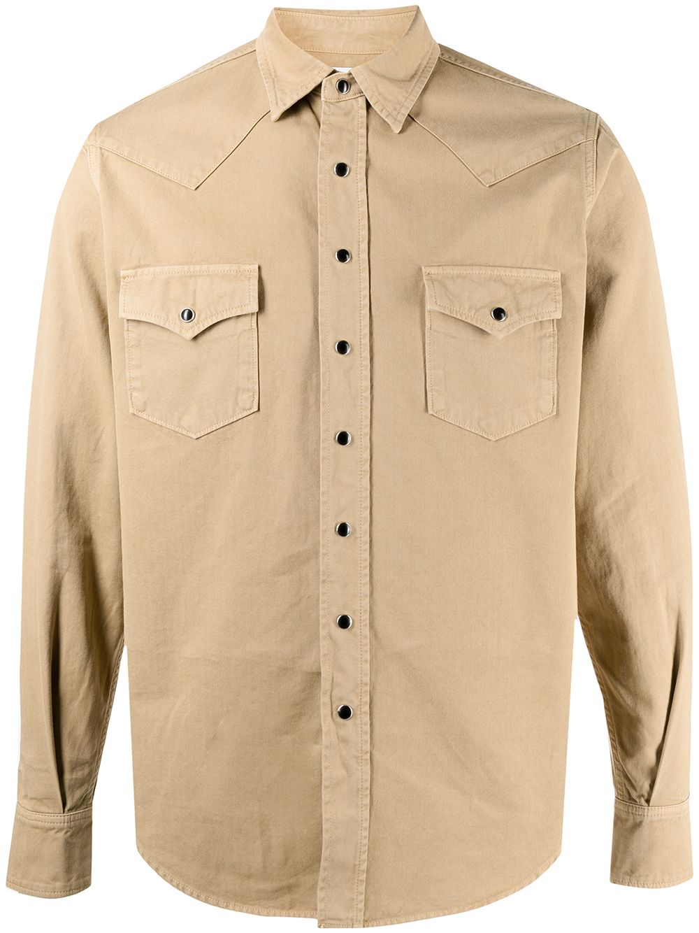 Saint Laurent stonewashed western denim shirt - Neutrals von Saint Laurent