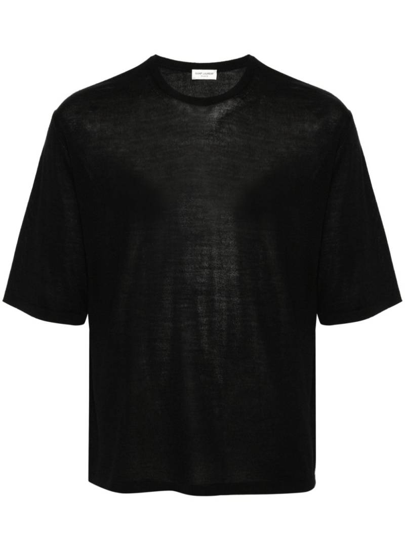 Saint Laurent straight-hem knitted T-shirt - Black von Saint Laurent