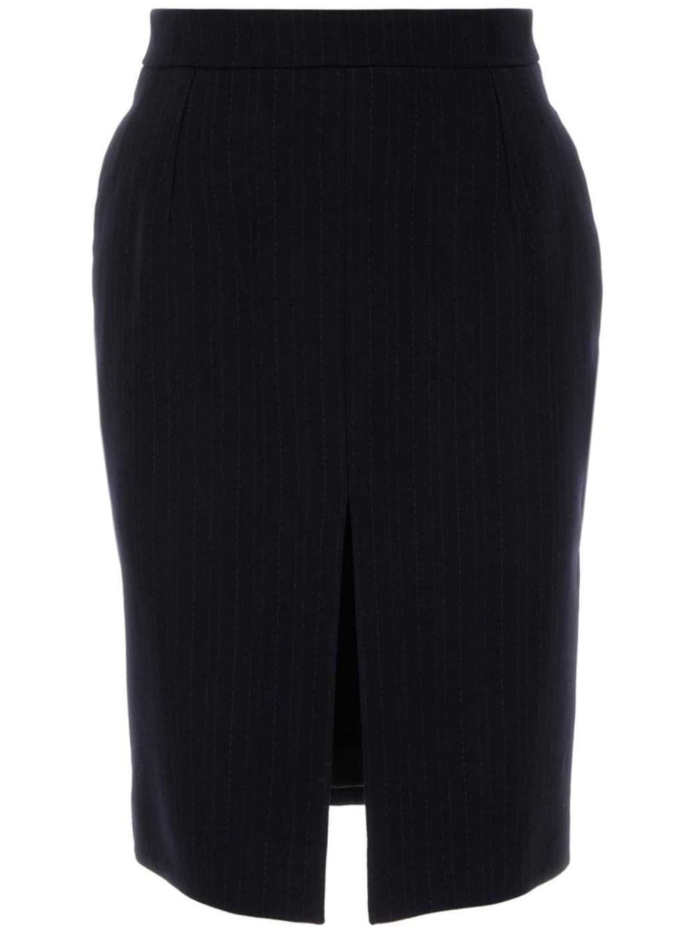 Saint Laurent striped-wool midi skirt - Blue von Saint Laurent