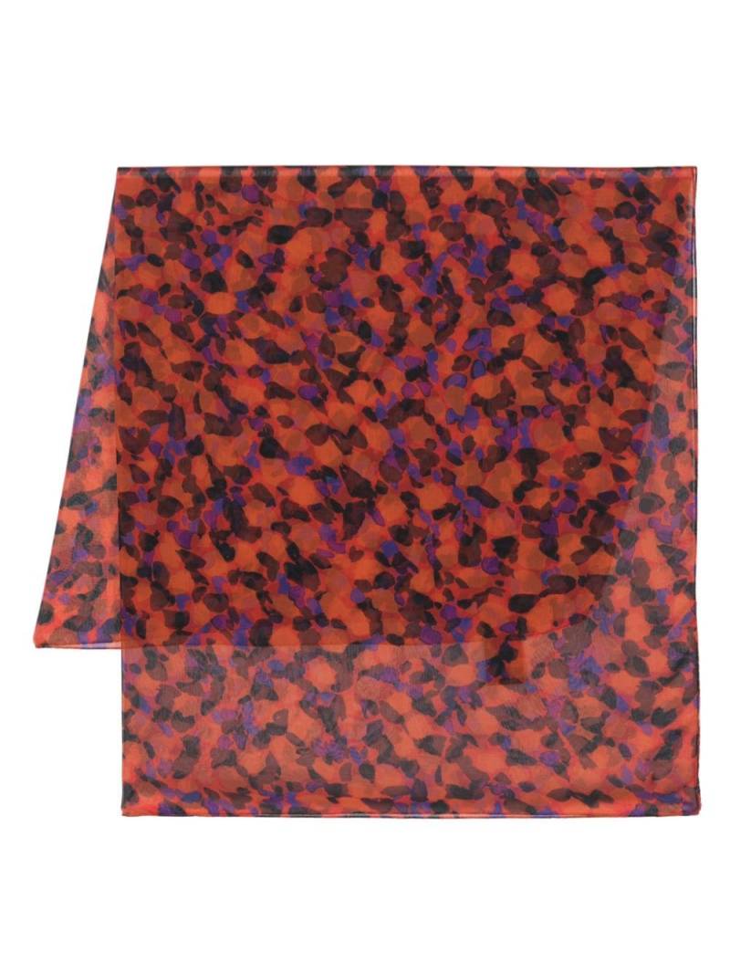 Saint Laurent tulip-print silk scarf - Red von Saint Laurent