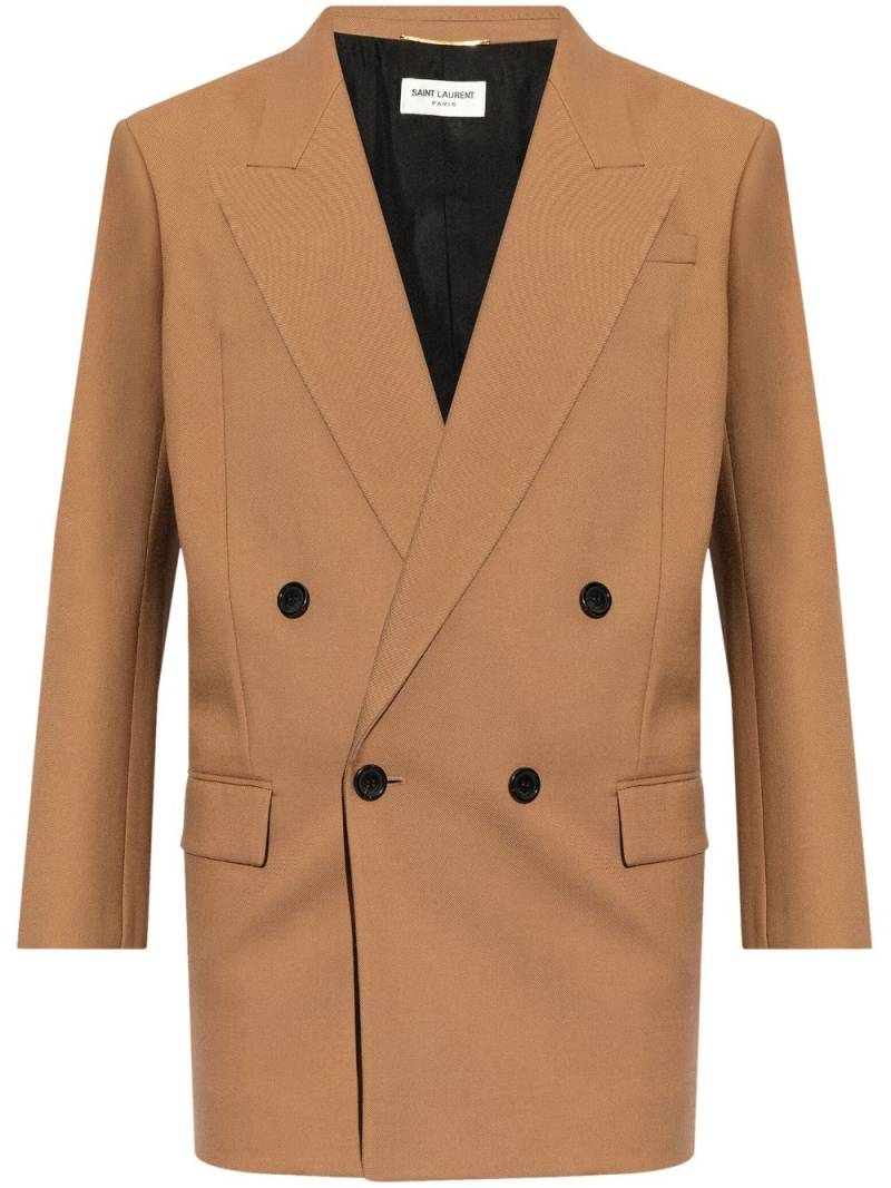 Saint Laurent wool peak blazer - Brown von Saint Laurent