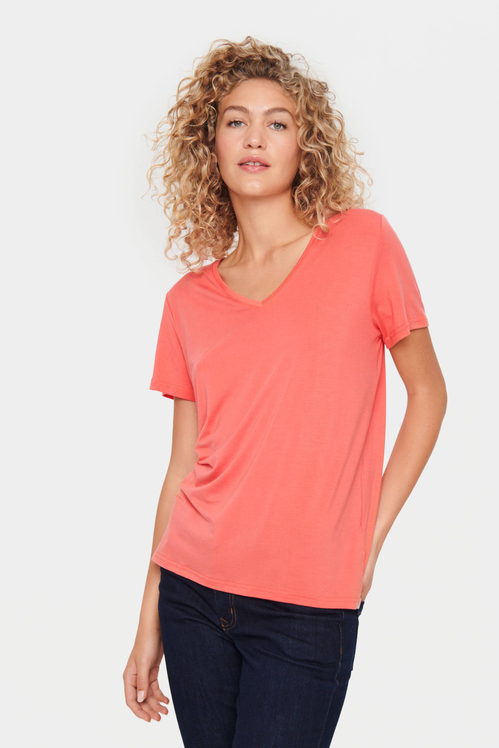 Saint Tropez Kurzarmshirt »AdeliaSZ V-N T-Shirt« Saint Tropez Kurzarmshirt »AdeliaSZ V-N T-Shirt« von Saint Tropez