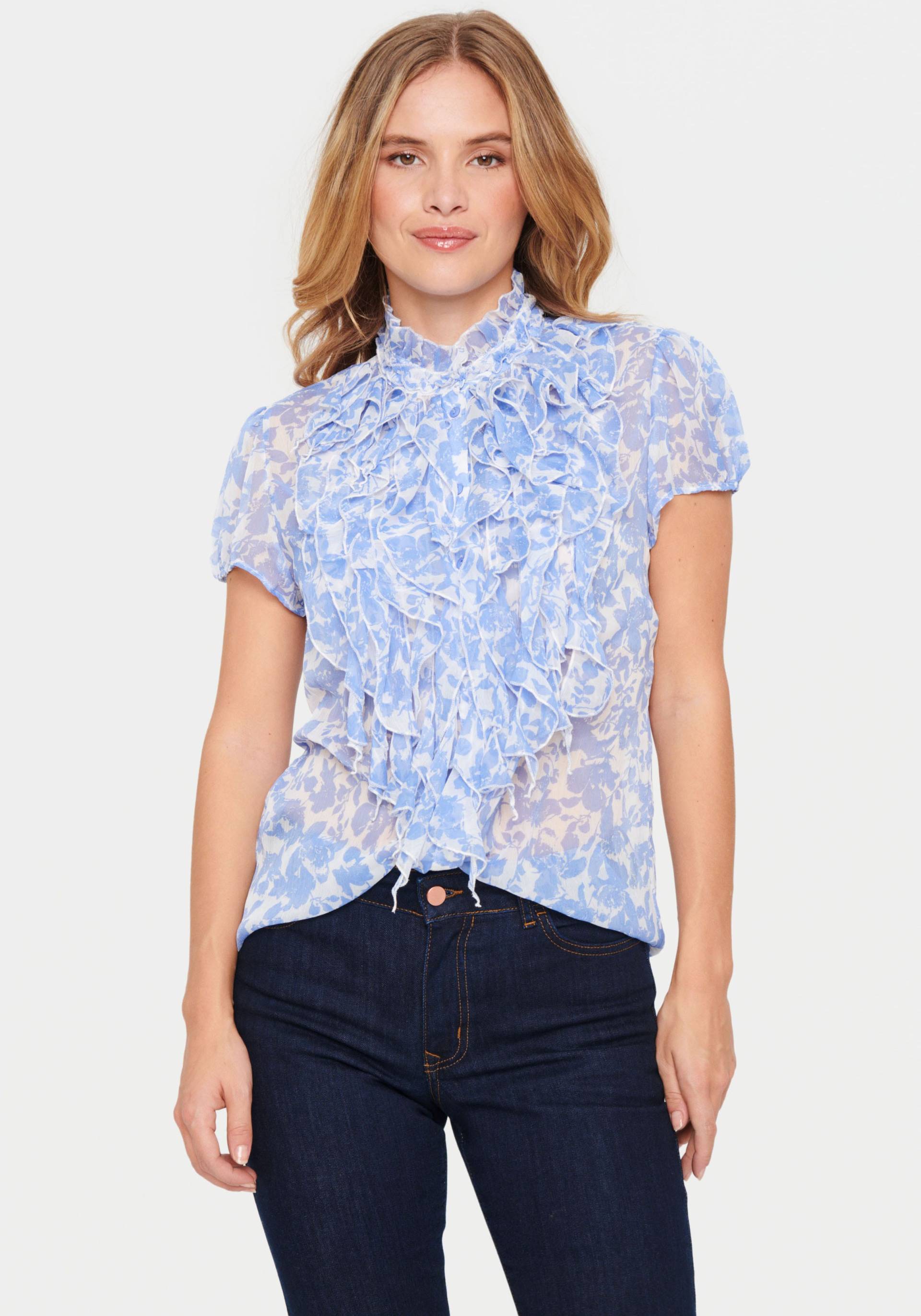 Saint Tropez Rüschenbluse »LiljaSZ Crinkle SS Shirt« von Saint Tropez