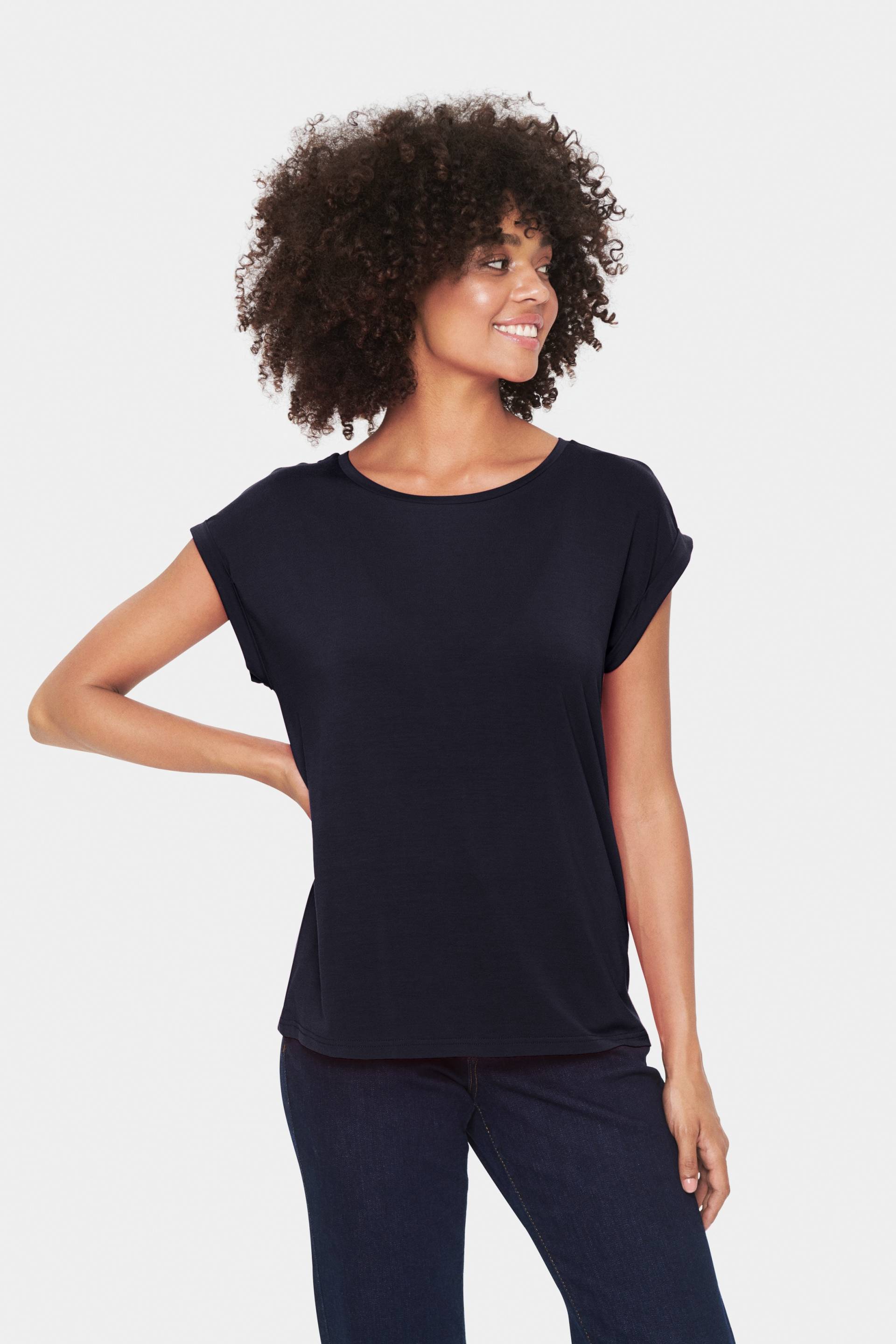 Saint Tropez Rundhalsshirt, Basic in edler LYOCELL Qualität von Saint Tropez