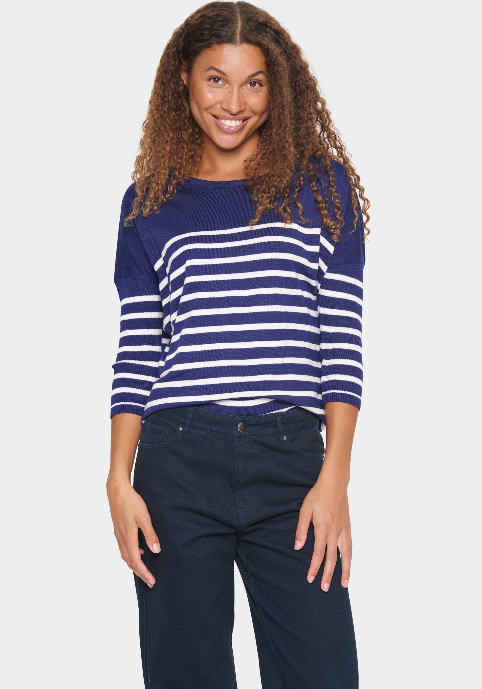 Saint Tropez Strickpullover »MilaSZ R-neck Stripe« von Saint Tropez