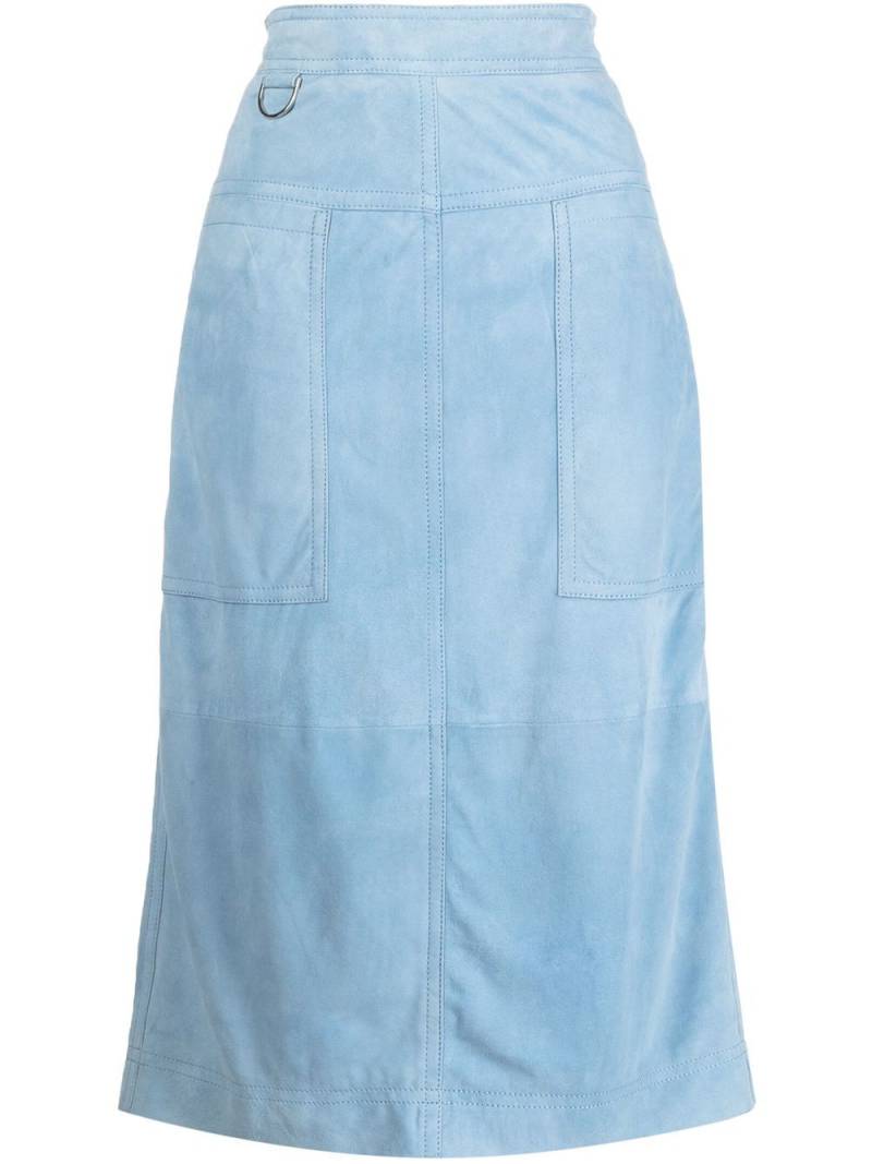 Saks Potts suede mid-length skirt - Blue von Saks Potts