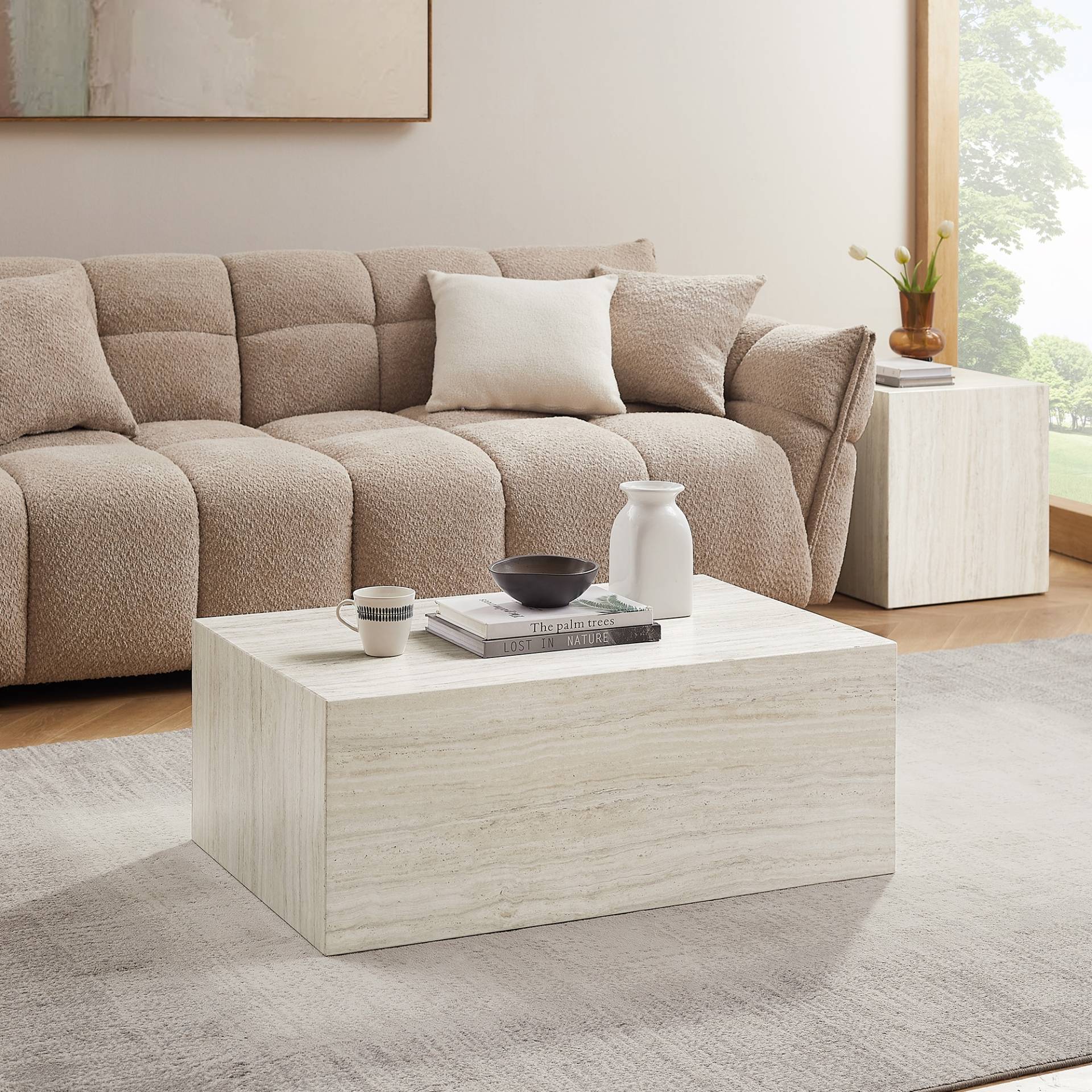 SalesFever Couchtisch, rechteckig 90x60 cm, in Marmoroptik foliert von SalesFever