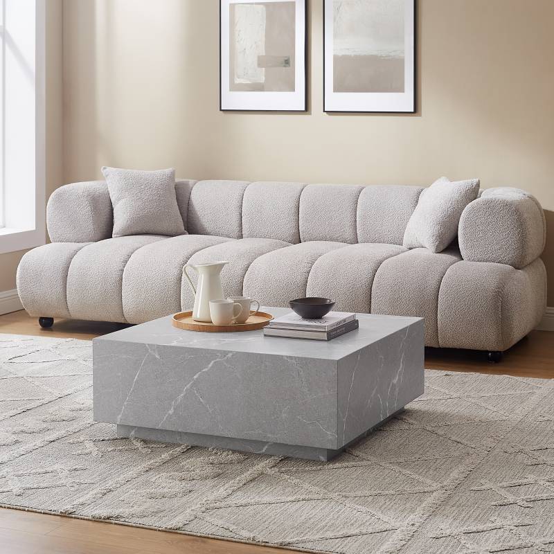 SalesFever Couchtisch, in Travertin- oder Marmoroptik, Breite/Tiefe 90x90 cm von SalesFever