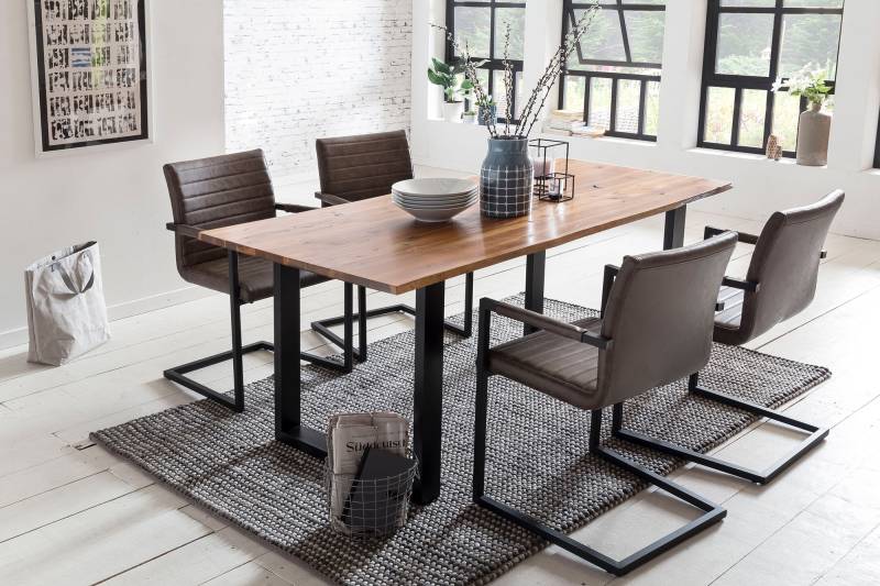 SalesFever Essgruppe, (Set, 5 tlg.), mit modernem Holztisch mit Kufengestell, 160 cm von SalesFever