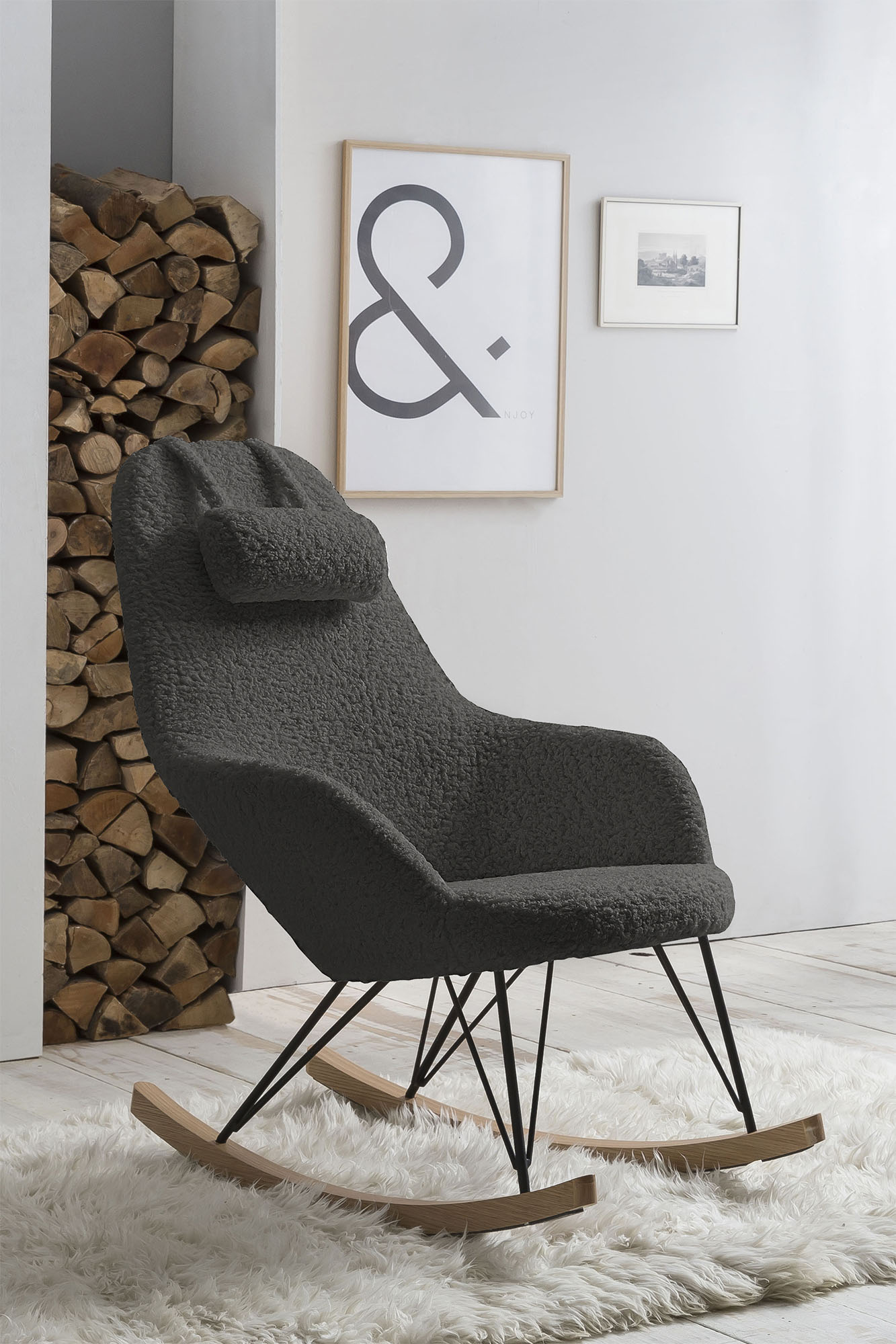 SalesFever Schaukelsessel, mit Bezug in Teddyfell-Optik SalesFever Schaukelsessel, mit Bezug in Teddyfell-Optik von SalesFever