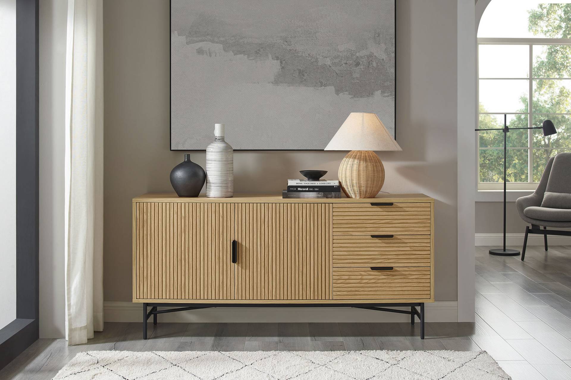 SalesFever Sideboard, Eiche Echtholzfurnier von SalesFever