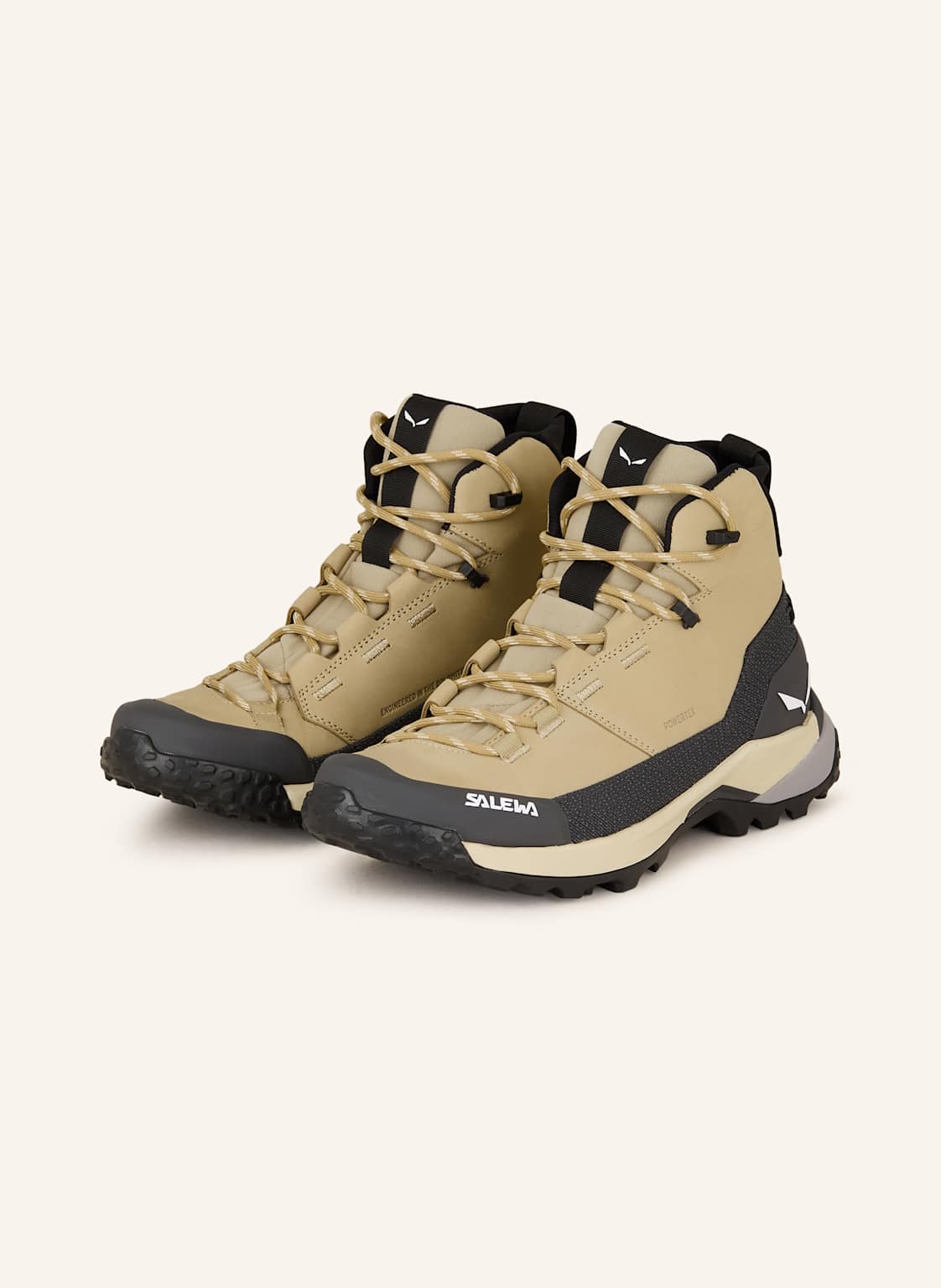 Salewa Wanderschuhe Puez Leather Mid Ptx beige von Salewa