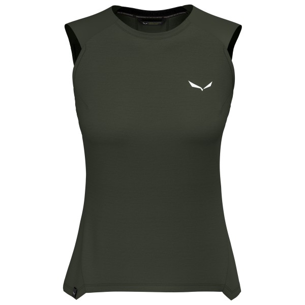 Salewa - Women's Puez Alpine Merino Hybrid Tank Top Gr 38 oliv von Salewa