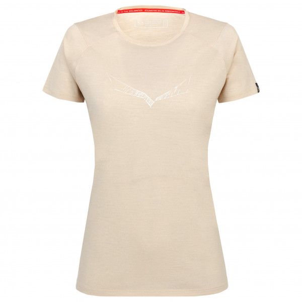 Salewa - Women's Pure Eagle Sketch All Mountain T-Shirt - Merinoshirt Gr 34 beige von Salewa