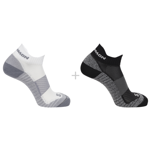 Salomon Socken Aero Ankle 2-pack - black-white (Grösse: 36-38) von Salomon