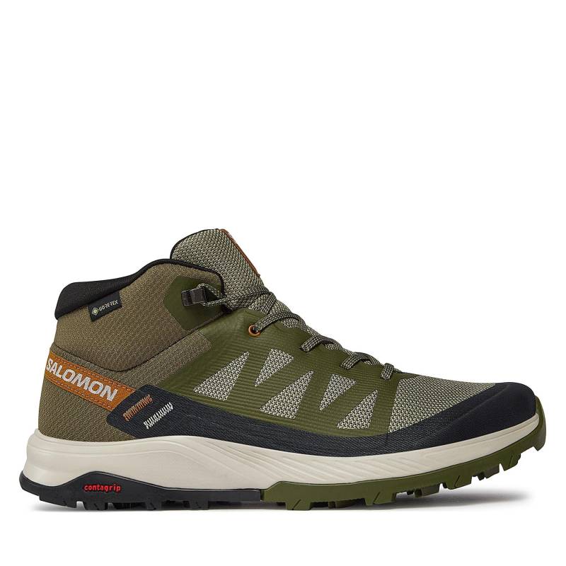 Trekkingschuhe Salomon Outrise Mid GORE-TEX L47143600 Khakifarben von Salomon