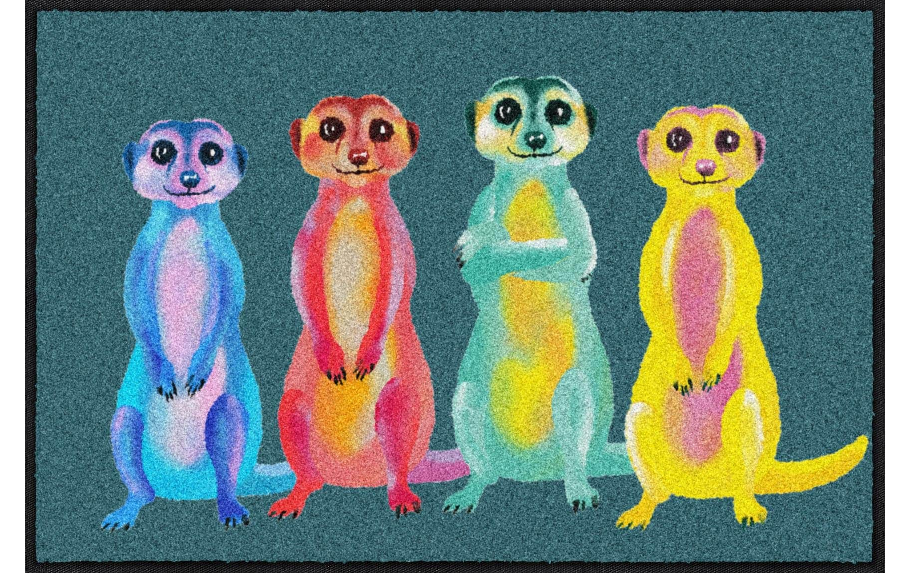 Salonloewe Fussmatte »Rainbow Meerkats 50 cm x 75 cm« von Salonloewe