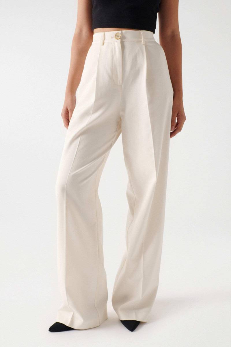 Hosen Plain Wide Leg Pants Damen Elfenbein L von Salsa