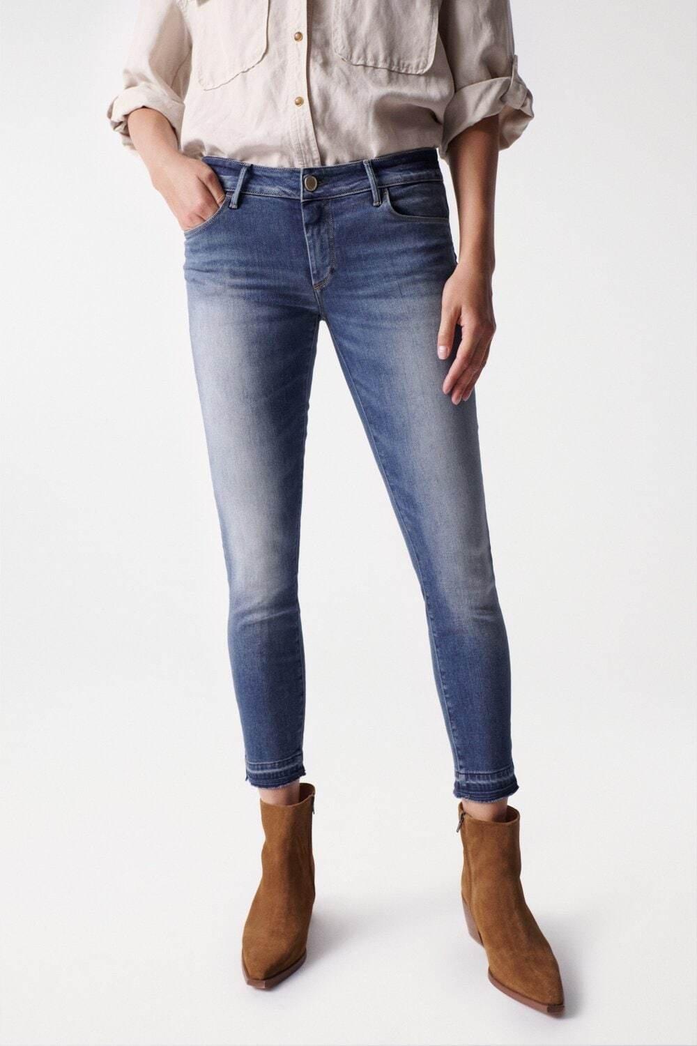 Jeans Wonder Cropped Skinny Damen Blau W33 von Salsa