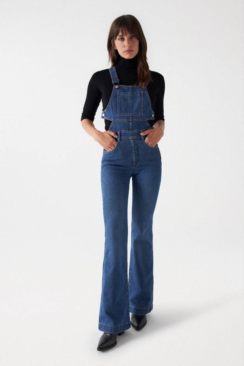 Overall Overall Glamour Flare Damen Blau Denim 33 von Salsa