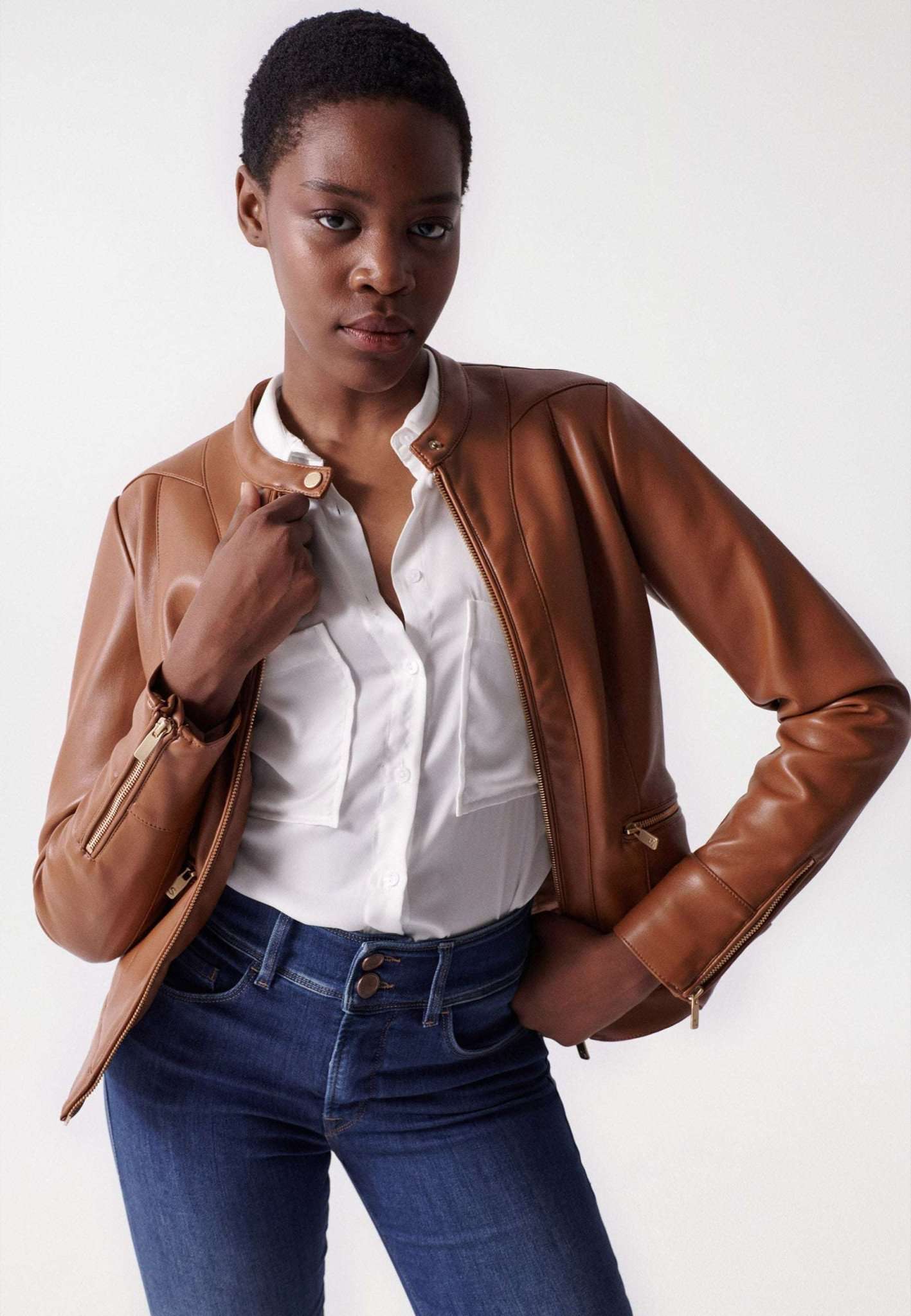 Salsa Lederjacke »Salsa Jeans Jacken Basic Faux Leather Jacket« Salsa Lederjacke »Salsa Jeans Jacken Basic Faux Leather Jacket« von Salsa