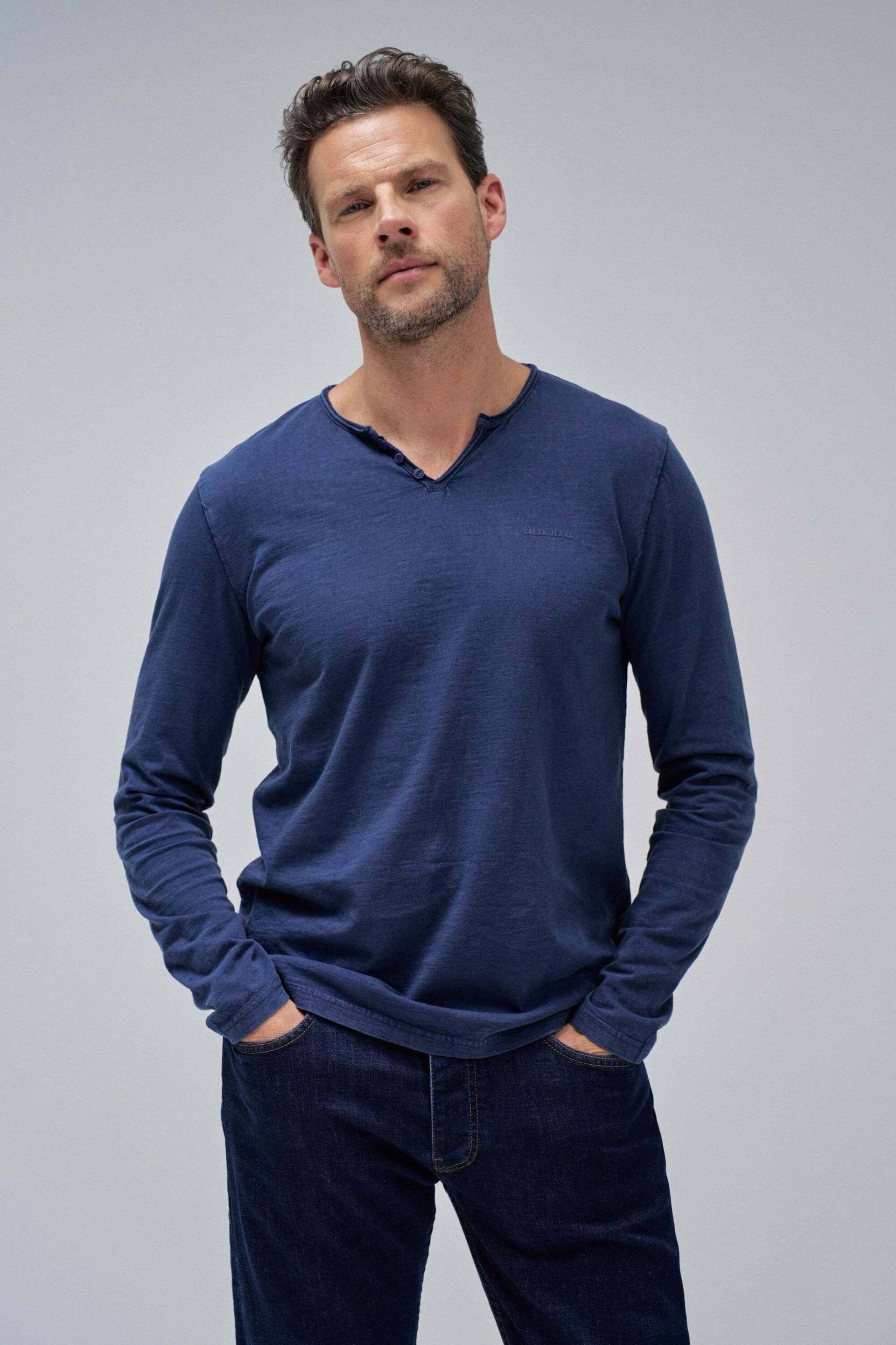 Salsa Langarmshirt »Salsa Jeans Langarmshirt Jersey Longsleeve Serafino« von Salsa